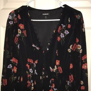 Floral midi button down dress